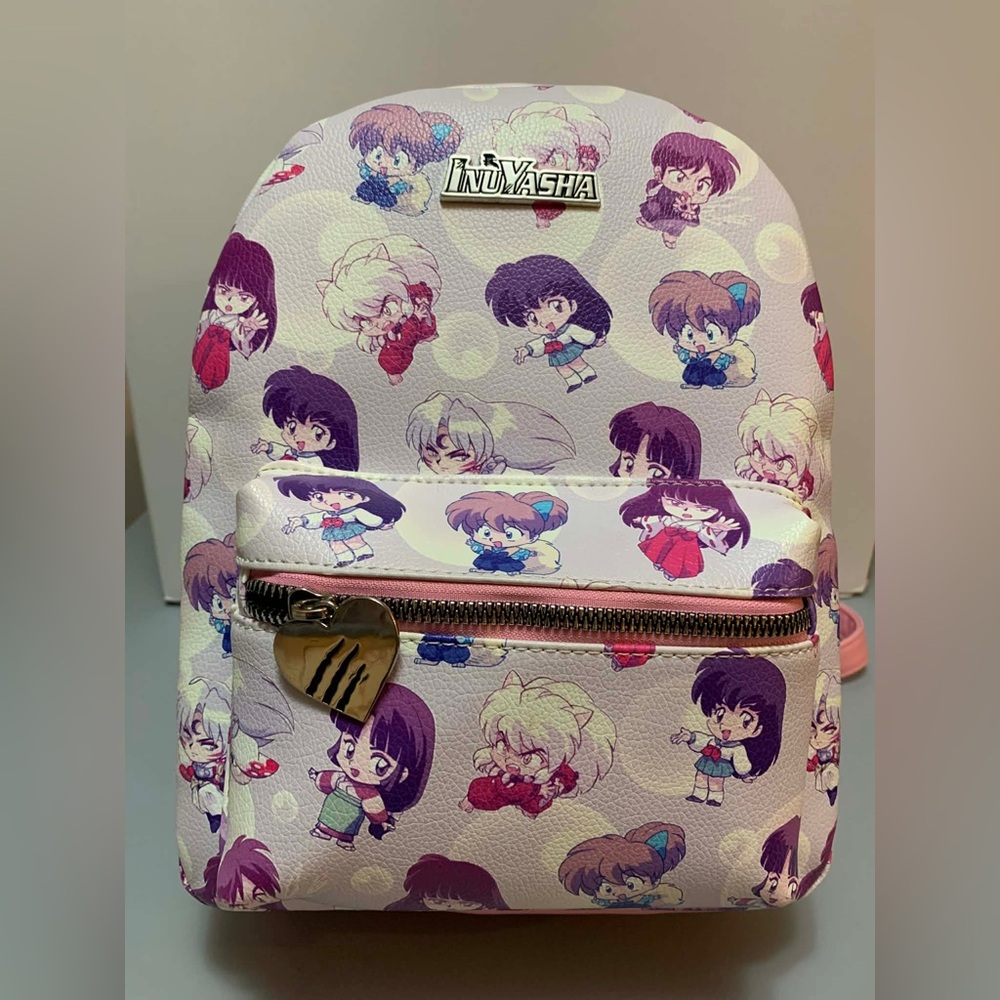 Bioworld InuYasha Chibi Character Mini Backpack - White & Purple - Picture 7 of 14